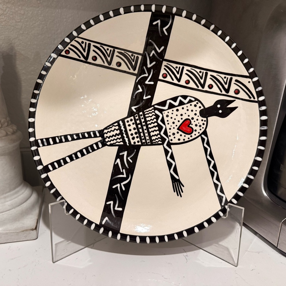 Chris Spanovich 11” Handmade Pottery Plate plate; New Mexico